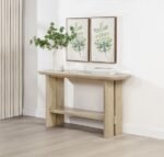 KAILANI COASTAL SOFA CONSOLE TABLE WITH SHELF BEIGE OAK - Image 2