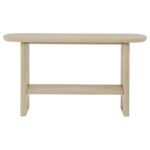 KAILANI COASTAL SOFA CONSOLE TABLE WITH SHELF BEIGE OAK - Image 3