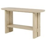 KAILANI COASTAL SOFA CONSOLE TABLE WITH SHELF BEIGE OAK - Image 4