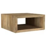BENTON SQUARE SOLID MANGO WOOD COFFEE TABLE NATURAL