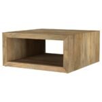 BENTON SQUARE SOLID MANGO WOOD COFFEE TABLE NATURAL - Image 4