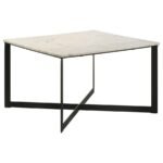 TOBIN SQUARE MARBLE TOP COFFEE TABLE WHITE AND BLACK