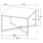 TOBIN SQUARE MARBLE TOP COFFEE TABLE WHITE AND BLACK - Image 7