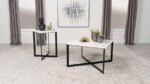 TOBIN SQUARE MARBLE TOP COFFEE TABLE WHITE AND BLACK - Image 8