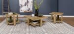DAWN 3-PIECE ROUND COFFEE AND END TABLE SET MANGO BROWN