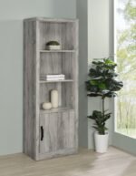 BURKE 3-SHELF ENGINEERED WOOD MEDIA TOWER GREY DRIFTWOOD - Image 2