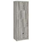 BURKE 3-SHELF ENGINEERED WOOD MEDIA TOWER GREY DRIFTWOOD - Image 6