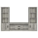 BURKE 3-SHELF ENGINEERED WOOD MEDIA TOWER GREY DRIFTWOOD - Image 10
