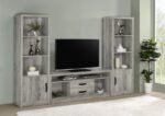 BURKE 3-SHELF ENGINEERED WOOD MEDIA TOWER GREY DRIFTWOOD - Image 11