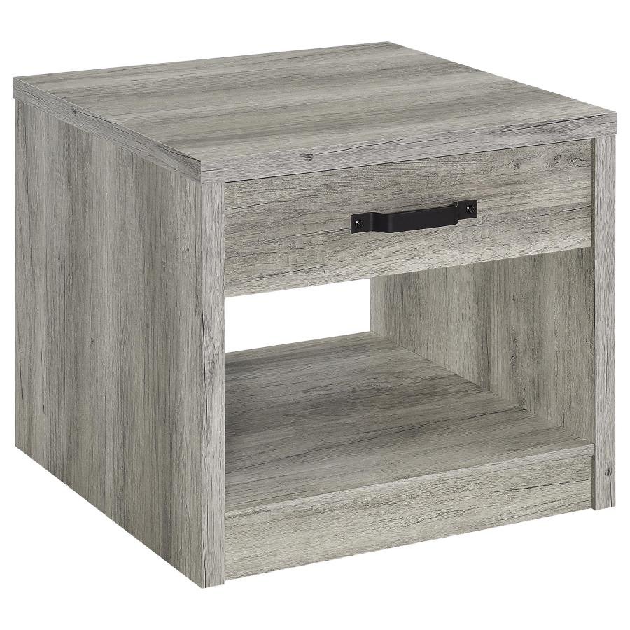 707727_02x900.jpg FELIX 1-DRAWER ENGINEERED WOOD SIDE END TABLE GREY DRIFTWOOD - Image 1