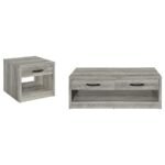 FELIX 2-PIECE COFFEE AND END TABLE SET GREY DRIFTWOOD - Image 2