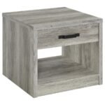 FELIX 2-PIECE COFFEE AND END TABLE SET GREY DRIFTWOOD - Image 3