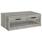 FELIX 2-PIECE COFFEE AND END TABLE SET GREY DRIFTWOOD - Image 9