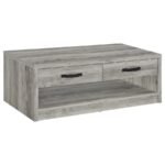 FELIX 3-PIECE COFFEE AND END TABLE SET GREY DRIFTWOOD - Image 9