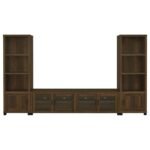 SACHIN 3-SHELF ENGINEERED WOOD MEDIA TOWER DARK PINE - Image 9