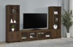 SACHIN 3-SHELF ENGINEERED WOOD MEDIA TOWER DARK PINE - Image 10