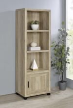 SACHIN 3-SHELF ENGINEERED WOOD MEDIA TOWER DISTRESSED PINE - Image 2