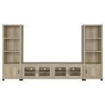 SACHIN 3-SHELF ENGINEERED WOOD MEDIA TOWER DISTRESSED PINE - Image 9