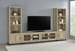 SACHIN 3-SHELF ENGINEERED WOOD MEDIA TOWER DISTRESSED PINE - Image 10