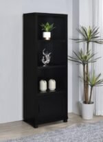 JUPITER 3-SHELF ENGINEERED WOOD MEDIA TOWER BLACK - Image 2