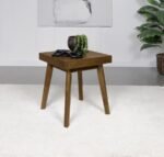 WESTERLY SQUARE WOOD SIDE END TABLE WALNUT BROWN - Image 2