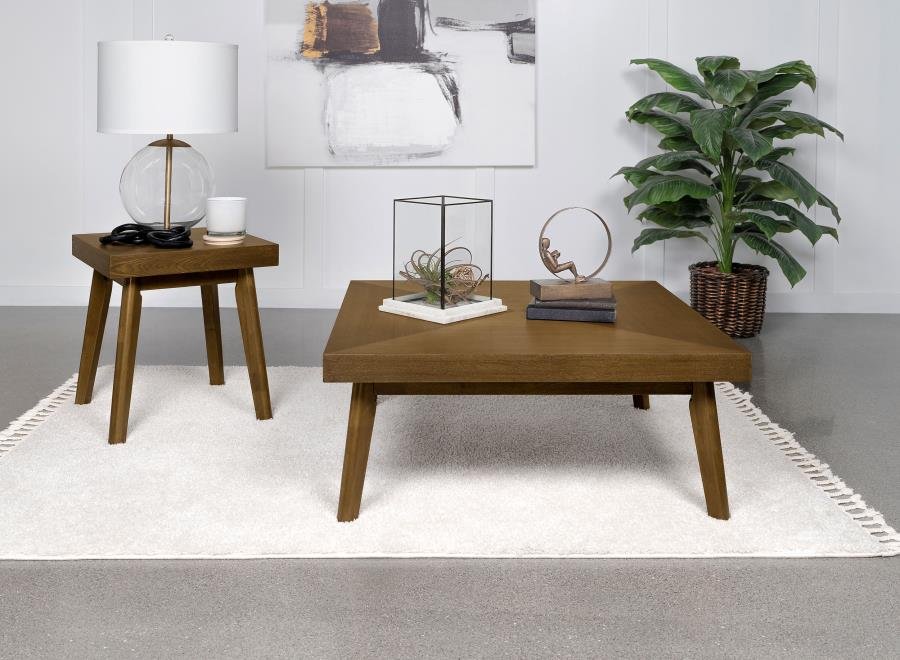 707798-S2_01x900.jpg WESTERLY 2-PIECE SQUARE COFFEE AND END TABLE SET WALNUT - Image 1