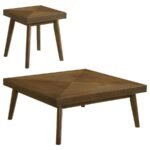WESTERLY 2-PIECE SQUARE COFFEE AND END TABLE SET WALNUT - Image 2