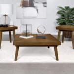 WESTERLY 3-PIECE SQUARE COFFEE AND END TABLE SET WALNUT
