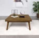 WESTERLY SQUARE WOOD COFFEE TABLE WALNUT BROWN - Image 2