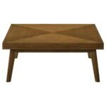 WESTERLY SQUARE WOOD COFFEE TABLE WALNUT BROWN - Image 3