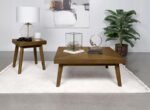 WESTERLY SQUARE WOOD COFFEE TABLE WALNUT BROWN - Image 8