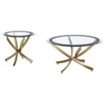BROOKE 2-PIECE ROUND COFFEE AND END TABLE SET ROSE BRASS - Image 2