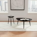 ODESSA TRIANGULAR SOLID WOOD COFFEE TABLE BLACK - Image 12