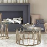 MONETT 2-PIECE COFFEE AND END TABLE SET CHOCOLATE CHROME