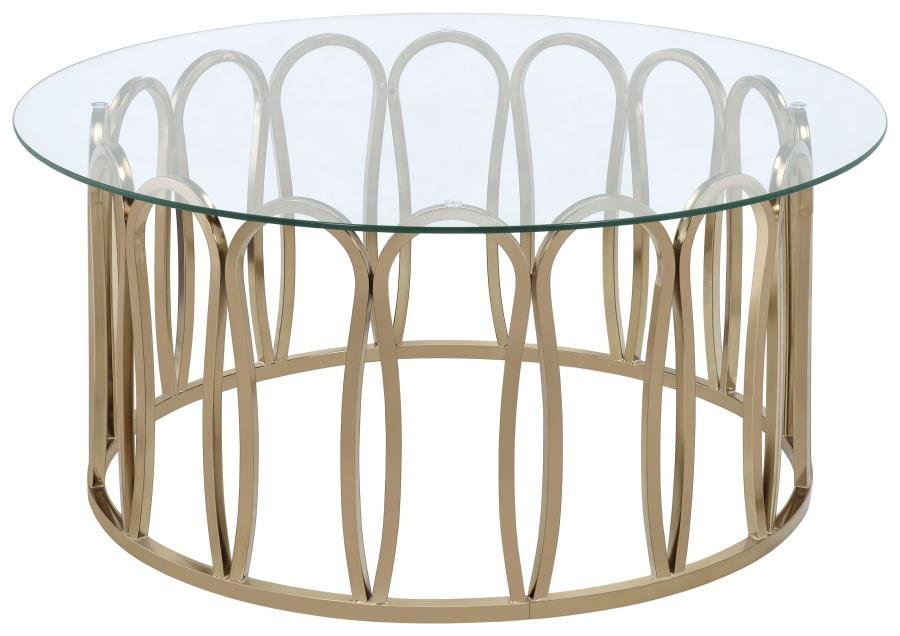 708058_02x900.jpg MONETT ROUND GLASS TOP COFFEE TABLE CHOCOLATE CHROME - Image 1