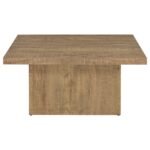DEVAR SQUARE ENGINEERED WOOD COFFEE TABLE MANGO BROWN - Image 3