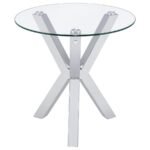 KENZIE ROUND TEMPERED GLASS TOP END SIDE TABLE CHROME - Image 4