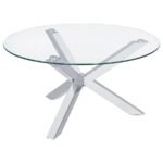 KENZIE 2-PIECE ROUND COFFEE AND END TABLE SET CHROME - Image 6