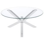 KENZIE 2-PIECE ROUND COFFEE AND END TABLE SET CHROME - Image 8