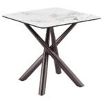 CARVELL SQUARE SINTERED STONE END SIDE TABLE MIRAGE WHITE