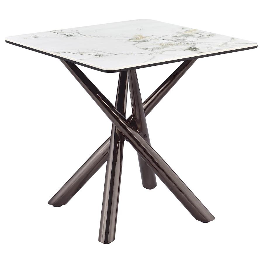 708137_02x900.jpg CARVELL SQUARE SINTERED STONE END SIDE TABLE MIRAGE WHITE - Image 1