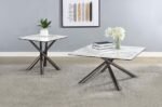 CARVELL SQUARE SINTERED STONE END SIDE TABLE MIRAGE WHITE - Image 6