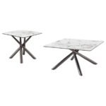 CARVELL 2-PIECE SQUARE COFFEE AND END TABLE SET MIRAGE WHITE - Image 2