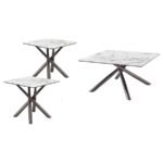 CARVELL 3-PIECE SQUARE COFFEE AND END TABLE SET MIRAGE WHITE - Image 2