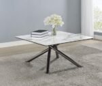 CARVELL SQUARE SINTERED STONE TOP COFFEE TABLE MIRAGE WHITE - Image 2