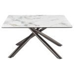 CARVELL SQUARE SINTERED STONE TOP COFFEE TABLE MIRAGE WHITE - Image 4