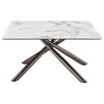 CARVELL SQUARE SINTERED STONE TOP COFFEE TABLE MIRAGE WHITE - Image 6