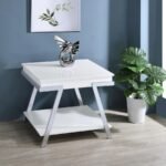 MARCIA RECTANGULAR SIDE END TABLE WHITE HIGH GLOSS - Image 2