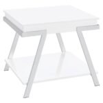 MARCIA RECTANGULAR SIDE END TABLE WHITE HIGH GLOSS