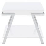 MARCIA RECTANGULAR SIDE END TABLE WHITE HIGH GLOSS - Image 3